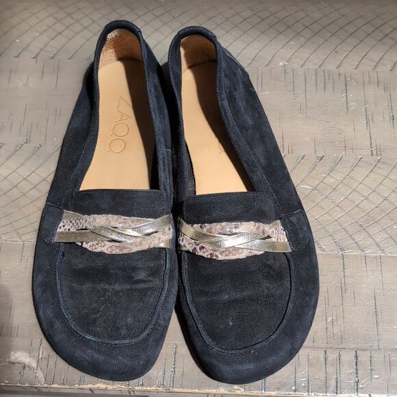 ZAQQ Qerp Velors Black Suede Barefoot Loafers Sz 38 - Picture 9 of 16